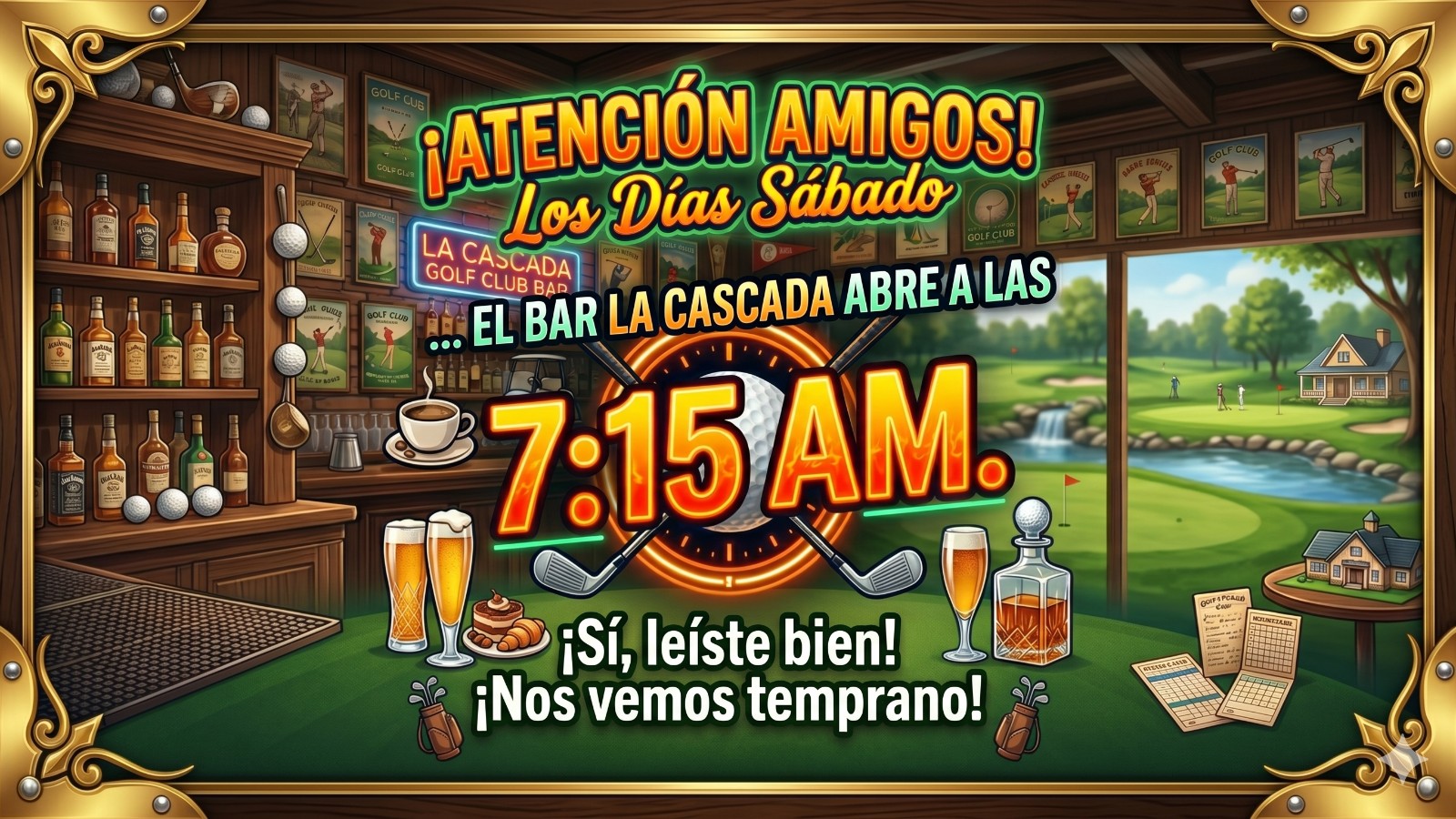 Nuevo Horario del Bar los Sabados